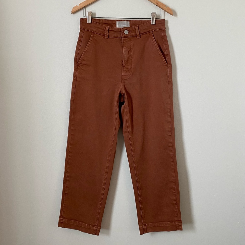 Everlane Straight Leg Crop size 8 Brown